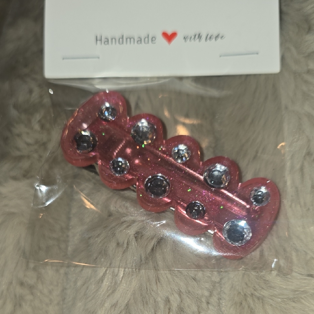 Pink Glitter Hair Clip for Kids